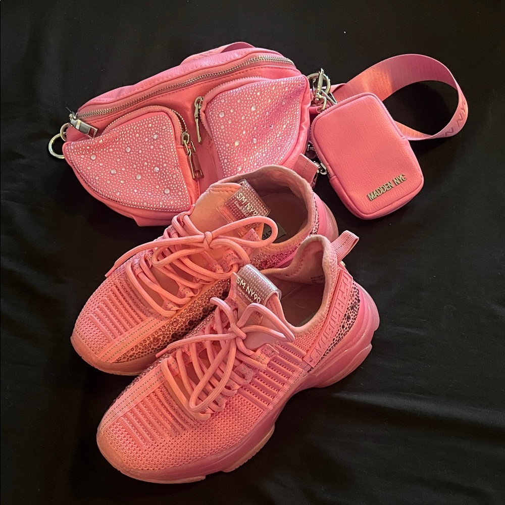 Steve Madden sneakers and Madden NYC purse